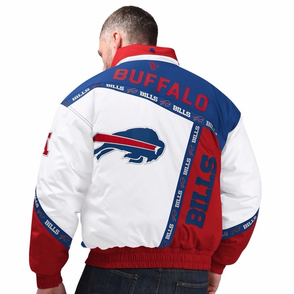 Buffalo Bills Pro Player Men's XXL (2XL) Retro NFL Hooded Puffer Jacket - New